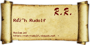 Réh Rudolf névjegykártya